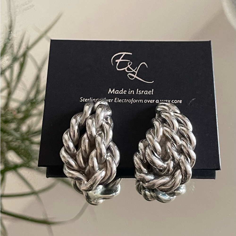 E&L Sterling Silver Earrings Electroform Israel